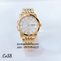 Đồng Hồ Nam Citizen Automatic 2 Lịch Điểm Số La Mã 2 Mốc Giờ Gold Mặt Trắng 38mm 1