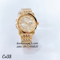 Đồng Hồ Nam Citizen Automatic 2 Lịch Điểm Số La Mã 2 Mốc Giờ Gold 38mm 1