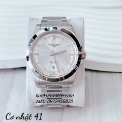 Đồng Hồ Nam Longines Conquest Automatic Đính Đá Silver 41mm 1