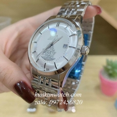 Đồng Hồ Nam Omega Automatic Thuyền Buồm Bạc Mặt Trắng 40mm