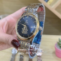 Đồng Hồ Nam Omega Automatic Thuyền Buồm Demi Mặt Đen 40mm