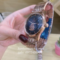 Đồng Hồ Nam Omega Automatic Thuyền Buồm Vàng Hồng Mặt Đen 40mm