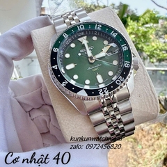 Đồng Hồ Nam Seiko 5 Sports SKX GMT Automatic Silver Mặt Xanh Rêu 40mm 1