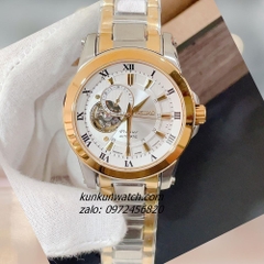 Đồng Hồ Nam Seiko Premier Automatic Mặt Số 24 Giờ 4 Kim Demi Mặt Trắng 42mm