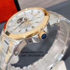 Đồng Hồ Nam Seiko Premier Automatic Mặt Số 24 Giờ 4 Kim Demi Mặt Trắng 42mm