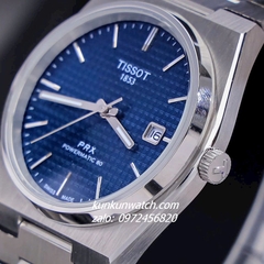 Đồng Hồ Nam Tissot 1853 PRX Powermatic 80 Silver Nền Caro Automatic Mặt Xanh 40mm