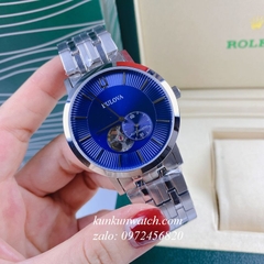 Đồng Hồ Nam Bulova Clipper Automatic Lộ Cơ Bạc Mặt Xanh 40mm