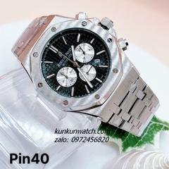Đồng Hồ Nam Audemars Piguet Royal Oak Chronograph 6 Kim Quartz  Mặt Đen Trắng Silver 41mm 1