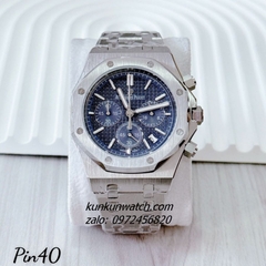 Đồng Hồ Nam Audemars Piguet Royal Oak Chronograph 6 Kim Quartz Mặt Đen Xanh 41mm 1