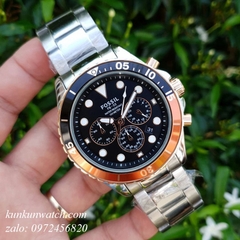 Đồng Hồ Nam Fossil FS5768 Chronograph Kim Chỉ Giờ Dạ Quang 46mm