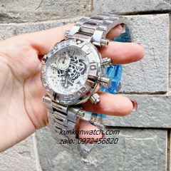 Đồng Hồ Nam Invicta Chronograph Lộ Máy Niềng Số Vỏ Silver Mặt 46mm