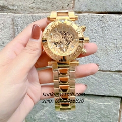 Đồng Hồ Nam Invicta Chronograph Lộ Máy Niềng Số Full Gold Mặt 46mm 1