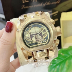 Đồng Hồ Nam Invicta Lịch Thứ, Ngày Vàng Mặt Đen Máy Quartz 52mm 1