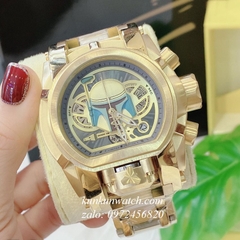 Đồng Hồ Nam Invicta Lịch Thứ, Ngày Vàng Mặt Xanh Máy Quartz 52mm `