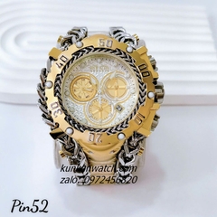 Đồng Hồ Nam Invicta Chronograph Niềng Số Dạ Quang Demi Mặt Trắng 52mm 1