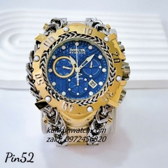 Đồng Hồ Nam Invicta Chronograph Niềng Số Dạ Quang Demi Mặt Xanh 52mm 1