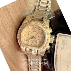 Đồng Hồ Nam Invicta Chronograph Viền Cước Full Vàng Máy Quartz 52mm