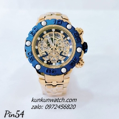 Đồng Hồ Nam Invicta Chronograph Niềng Số Lộ Máy Blue Gold 54mm 1