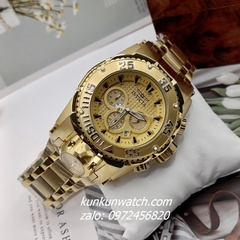 Đồng Hồ Nam Invicta Chronograph Niềng Số 2 Mặt Số Giờ Gold 48mm