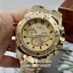 Đồng Hồ Nam Invicta Chronograph Niềng Số 2 Mặt Số Giờ Gold 48mm