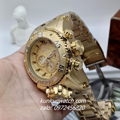 Đồng Hồ Nam Invicta Chronograph Niềng Số 2 Mặt Số Giờ Gold 48mm