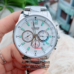 Đồng Hồ Nam Citizen Chronograph 6 Kim Dạ Quang Silver 42mm