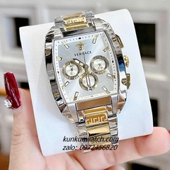 Đồng Hồ Nam Versace Dominus Chronograph 6 Kim Demi Gold Mặt Trắng Vuông 42 x 49.5mm 1