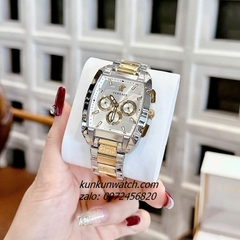 Đồng Hồ Nam Versace Dominus Chronograph 6 Kim Demi Gold Mặt Trắng Vuông 42 x 49.5mm