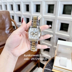 Đồng Hồ Nam Versace Dominus Chronograph 6 Kim Demi Gold Mặt Trắng Vuông 42 x 49.5mm