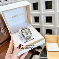 Đồng Hồ Nam Versace Dominus Chronograph 6 Kim Demi Gold Mặt Trắng Vuông 42 x 49.5mm
