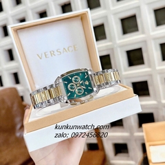 Đồng Hồ Nam Versace Dominus Chronograph 6 Kim Green Demi Gold Mặt Vuông 42 x 49.5mm