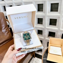 Đồng Hồ Nam Versace Dominus Chronograph 6 Kim Green Demi Gold Mặt Vuông 42 x 49.5mm