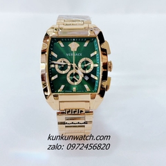 Đồng Hồ Nam Versace Dominus Chronograph 6 Kim Green Gold Mặt Vuông 42 x 49.5mm 1