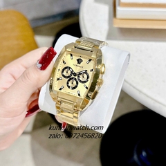 Đồng Hồ Nam Versace Dominus Chronograph 6 Kim Full Gold Mặt Vuông 42 x 49.5mm