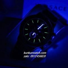 Đồng Hồ Nam Versace Greca Logo Chronograph 6 Kim Full Đen 43mm