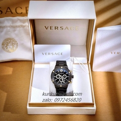Đồng Hồ Nam Versace Greca Logo Chronograph 6 Kim Full Đen 43mm
