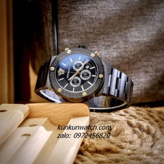 Đồng Hồ Nam Versace Greca Logo Chronograph 6 Kim Full Đen 43mm