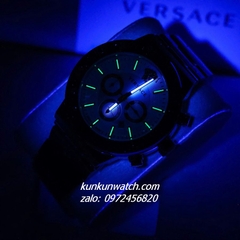 Đồng Hồ Nam Versace Greca Logo Chronograph 6 Kim Viền Gold, Demi Mặt Trắng 43mm