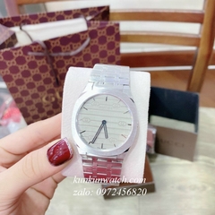 Đồng Hồ Nam Gucci 25H Điểm Logo Các Mốc Giờ Bạc Mặt Xám 38mm 1