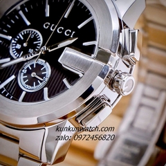 Đồng Hồ Nam Gucci G - Chrono 5 Kim Vỏ Silver Mặt Đen 44mm