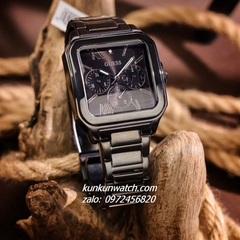 Đồng Hồ Nam Guess Integrity GW0631G2 Black Mặt Vuông 6 Kim 42mm