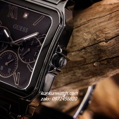 Đồng Hồ Nam Guess Integrity GW0631G2 Black Mặt Vuông 6 Kim 42mm