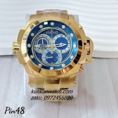 Đồng Hồ Nam Invicta Reserve Chronograph Dạ Quang Gold Mặt Xanh 48mm 1