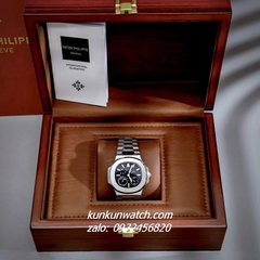Đồng Hồ Nam Patek Philippe Nautilus Automatic 5 Kim 2 Lịch Silver Mặt Đen 40mm