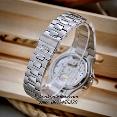 Đồng Hồ Nam Patek Philippe Nautilus Automatic 5 Kim 2 Lịch Silver Mặt Đen 40mm