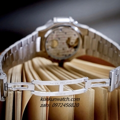 Đồng Hồ Nam Patek Philippe Nautilus Automatic 5 Kim 2 Lịch Silver Mặt Xanh 40mm