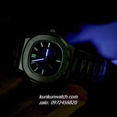 Đồng Hồ Nam Patek Philippe Nautilus Automatic 5 Kim 2 Lịch Silver Mặt Xanh 40mm