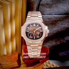 Đồng Hồ Nam Patek Philippe Nautilus Automatic 5 Kim 2 Lịch Rose Gold 40mm 1