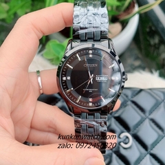 Đồng Hồ Nam Citizen Quartz Đính Đá 4 Mốc Giờ 2 Lịch Black 40mm 1