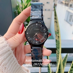 Đồng Hồ Nam Citizen Quartz Đính Đá 4 Mốc Giờ Lịch Ngày Black 40mm 1